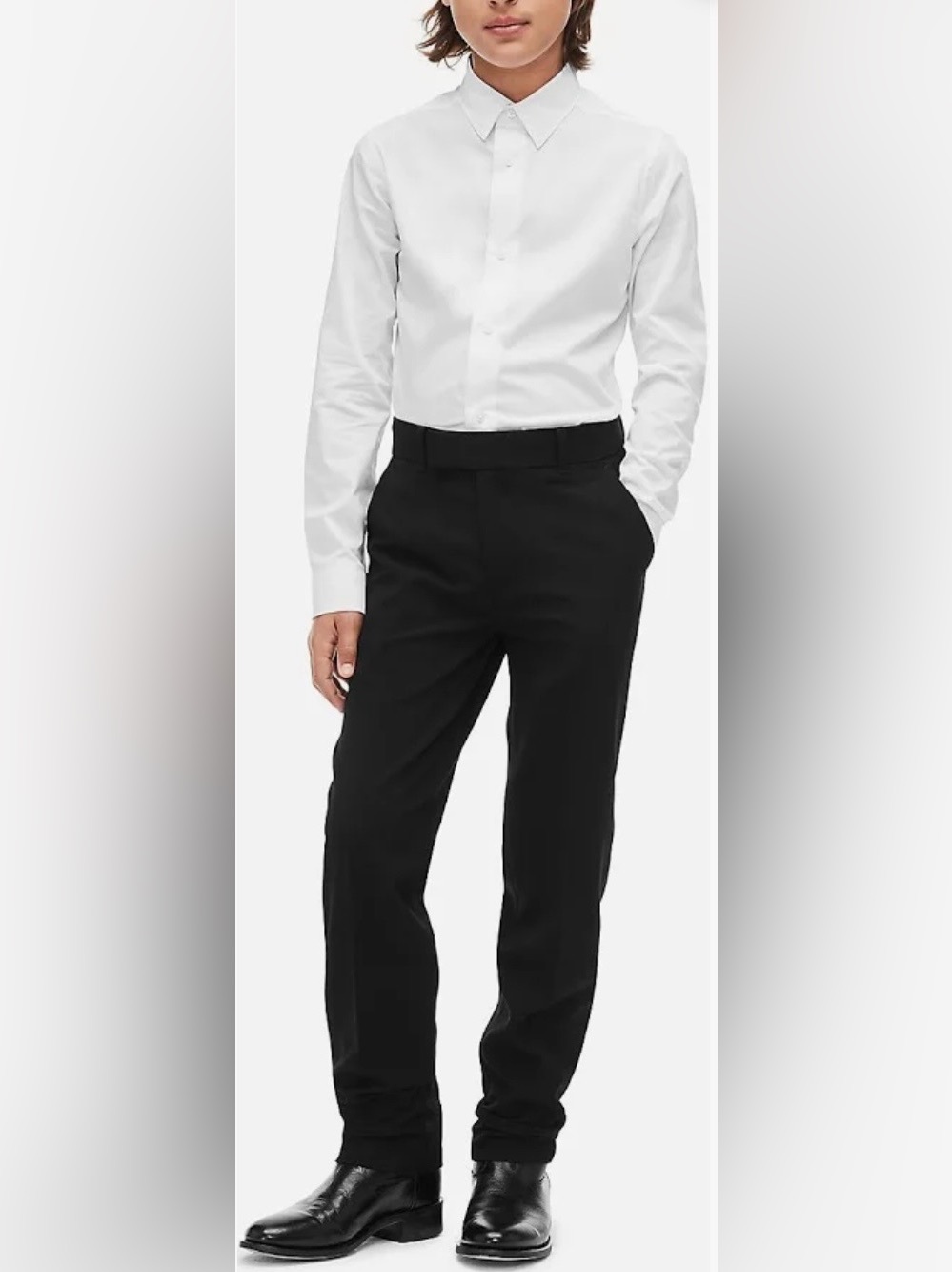 CALVIN KLEIN BOYS SLIM FIT STRETCH BLACK DRESS PANTS  -SIZE 18 REGULAR